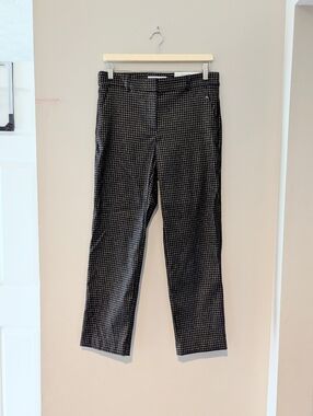 LOFT Riviera Slim Pants Gold Metallic Houndstooth Jacquard NWT Size 4